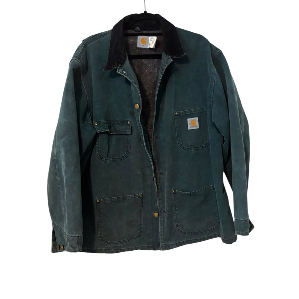Vintage Carhartt Men's Green Blanket Lined Barn/Chore Jacket